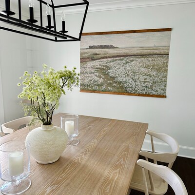 Extra Large Vintage Art Living Room Art Flowering Field Large Wall Art Canvas Wall Art Vintage ...