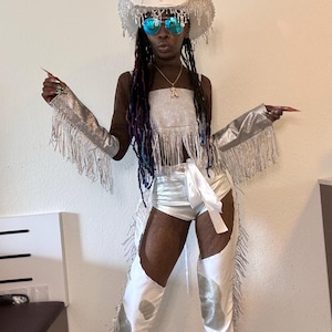 Handmade Rhinestone Cowgirl Halloween Costume Coachella Set  display picture 1