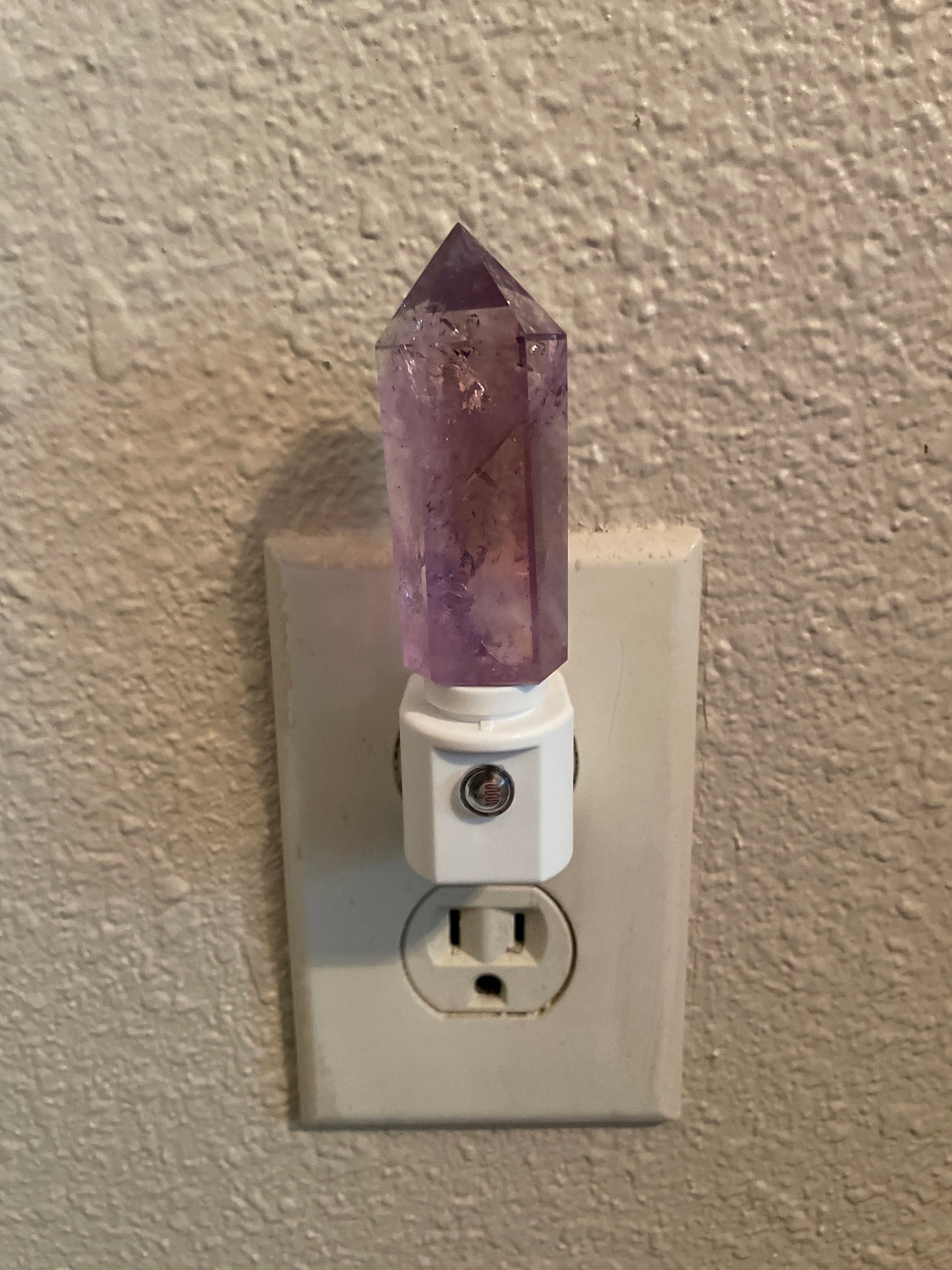 Amethyst Crystal Tower LED Night Light with Light Sensor / Babyshower Gift / Baby Shower Gift