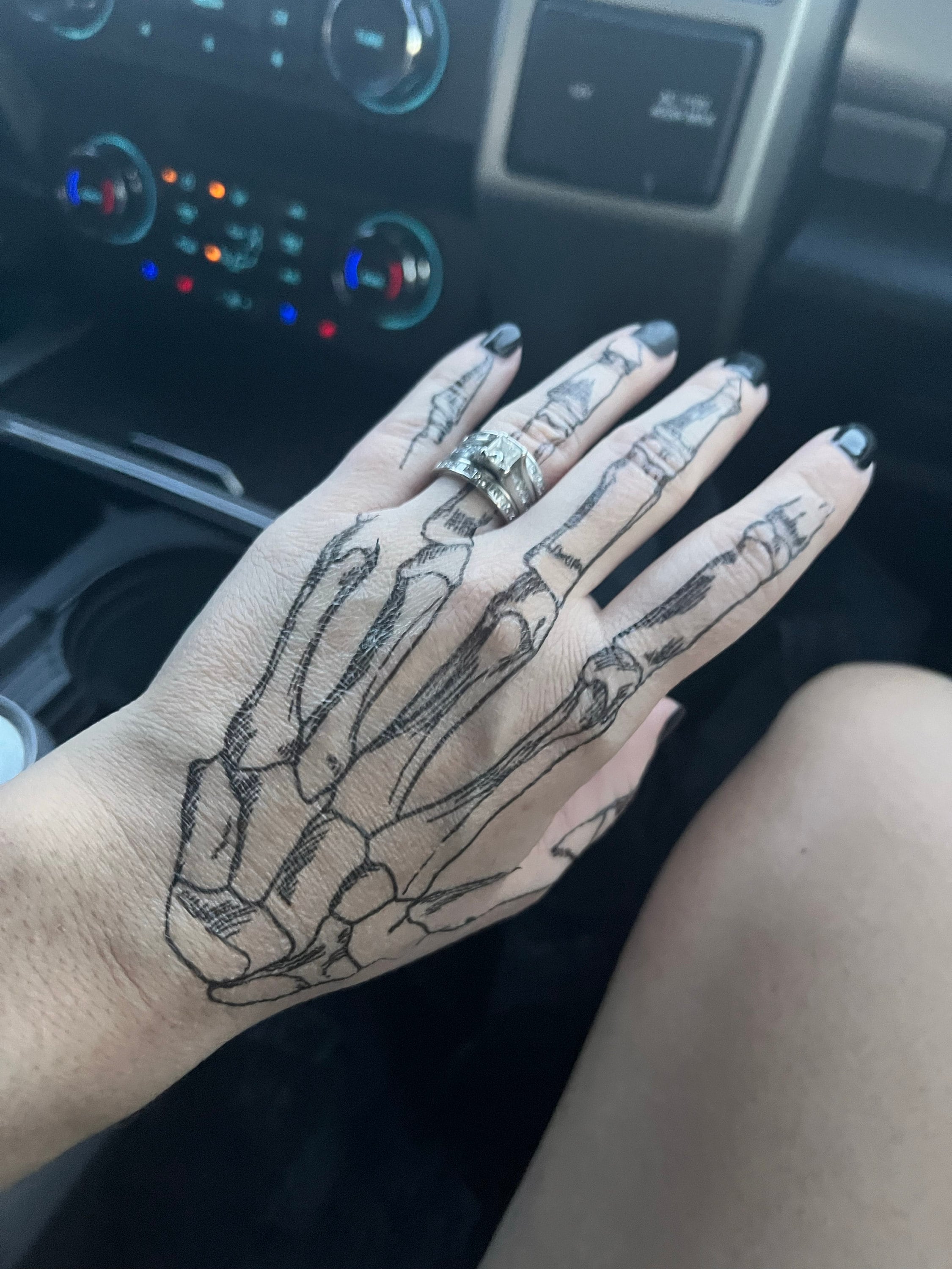 Coco Skeleton hands temporary tattoos for cosplay. Skull