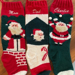 Christmas Stockings Personalized Knit Wool Santa Stocking - Etsy