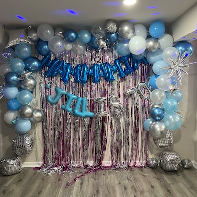 Blue Disco Bachelorette Party Balloon Garland Decorations Blue Last ...
