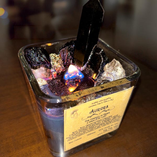 Reiki Charged Crystal Candles Healing Candles Intention Candles Crystal ...