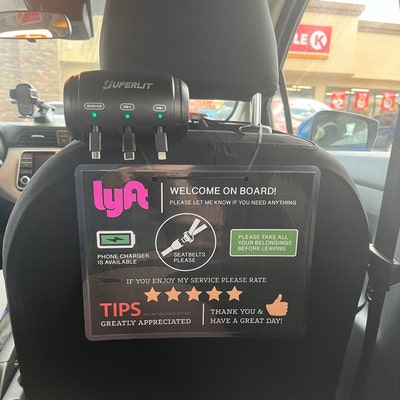 Lyft Informative Placard 2 Placards 8.5x11 Rating and Tips Increasing Tool for Rideshare Service ...