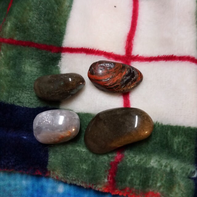 Black Tourmaline and Red Jasper Stone (0.75