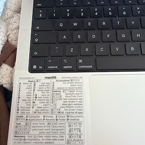 Autocollants Raccourcis Mac OS + Word Excel - Stickers Clavier MacBook Synerlogic