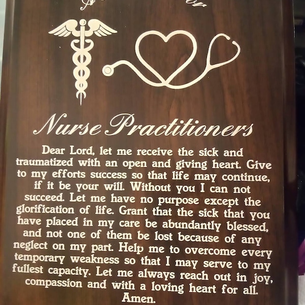 Nurse Practitioner Prayer Plaque | Strength Diagnosing Crises When ...