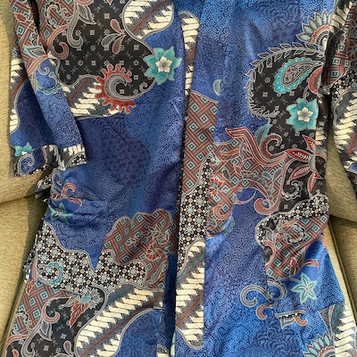 Bohemian Women Blue Silk Kimono Boho Silk Kimono Robe for Woman Silk ...