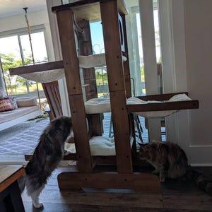 WLO® Empire Modern Cat Tree, Premium Wooden Cat Tree with Free Customization, Multiple Colors & Easy to Clean Super Soft Cushions