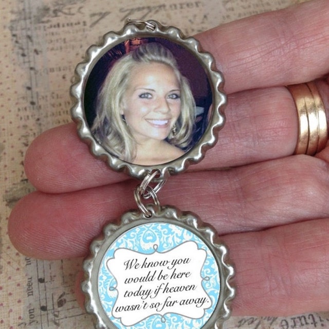 Bridal Bouquet Charm Memorial Charm Custom Photo Memory Etsy