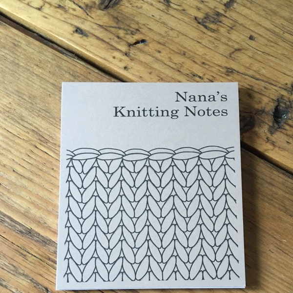 Personalized Knitting Notepad: Knitter's Gift, Knitting Design ...