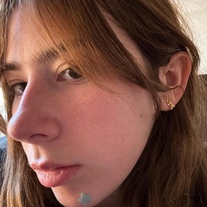 Customer photo, Greek Letter Stud Earrings