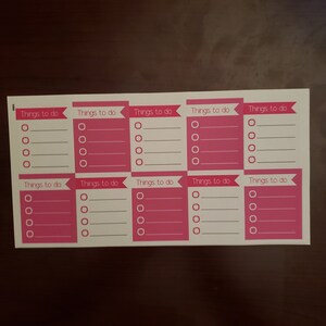 Planner Stickers Erin Condren Life Planner ECLP 10 Full Box Pink to Do ...