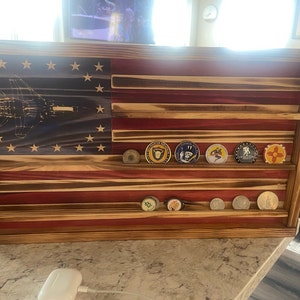 F-15 Airplane Challenge Coin Display Rack Holder Rustic Air Force ...