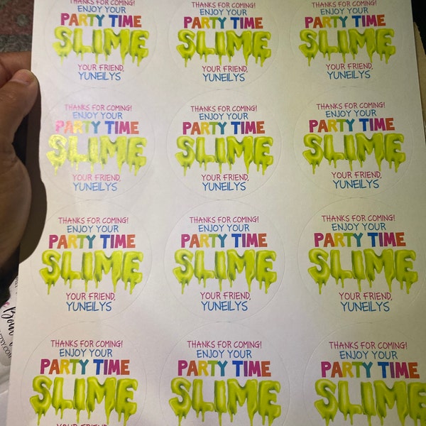 Slime Stickers, Slime Party, Slime Favors, Personalized Stickers ...