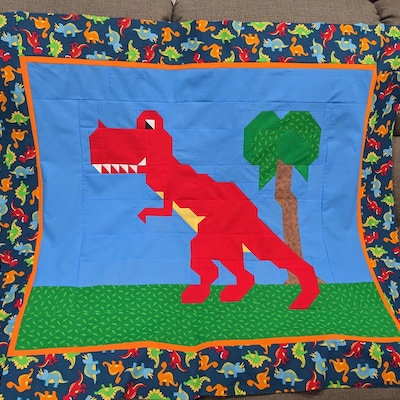 Dinosaurs Twin Size Quilt Pattern From 6 Individual Dinosaurs Each ...