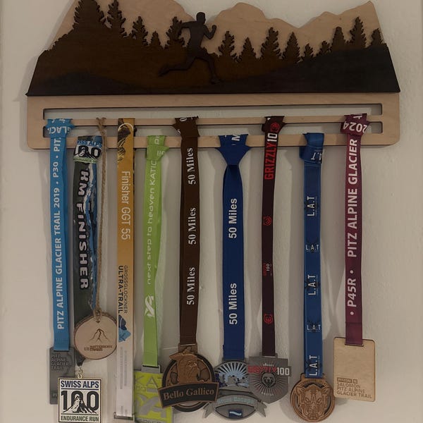 Wooden Medal Holder, Marathon Medal Rack, Runner Medal Hanger, Running ...