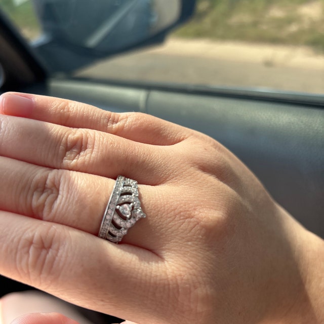 Crown Ring Sterling Silver 925 Queen Crown Ring With 5A CZ
