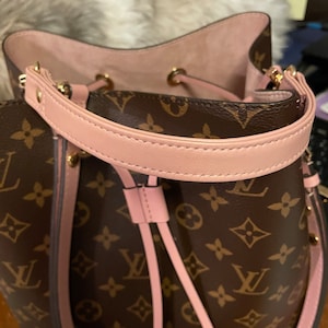 Leather Top Handle for LV Neo Noe Bucket Bag or Similar - 3/4 Wide, Gold  or Nickel #16LG Clips