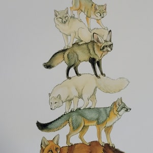 Buy Fox Stack Painting Print Fox Art, Wall Art, Animal Stack