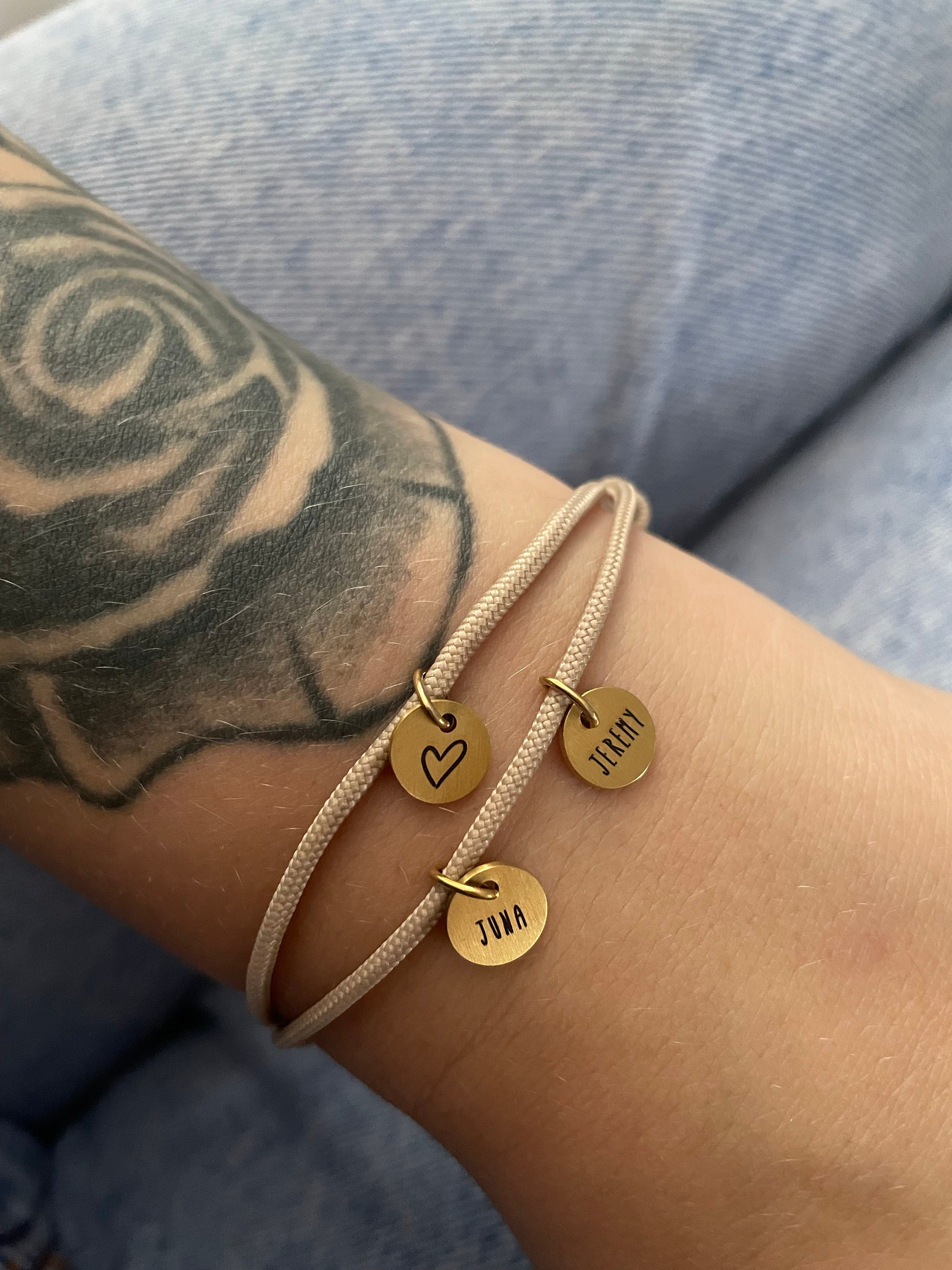 Personalized sailing rope bracelet - name bracelet - friendship bracelet - surfer bracelet - partner bracelet - stainless steel bracelet with engraving - A195