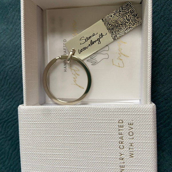 Custom Handwriting Keychain • Actual Fingerprint Keychain • Memorial ...