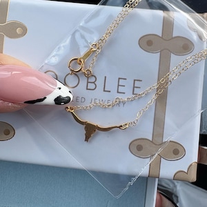 Customer photo, Longhorn Pendant Necklace