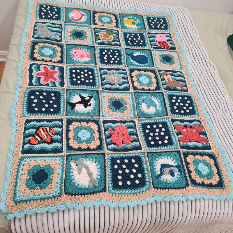 Ocean Pals blanket made by Maggie