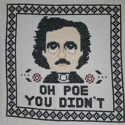 Edgar Allen Poe Gothic Cross Stitch Pattern, Modern Cross Stitch ...