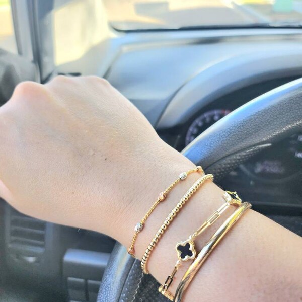 14k Real Yellow Gold Adjustable Star Charm 9 In... – QG-ANK199-9 - Foto 6