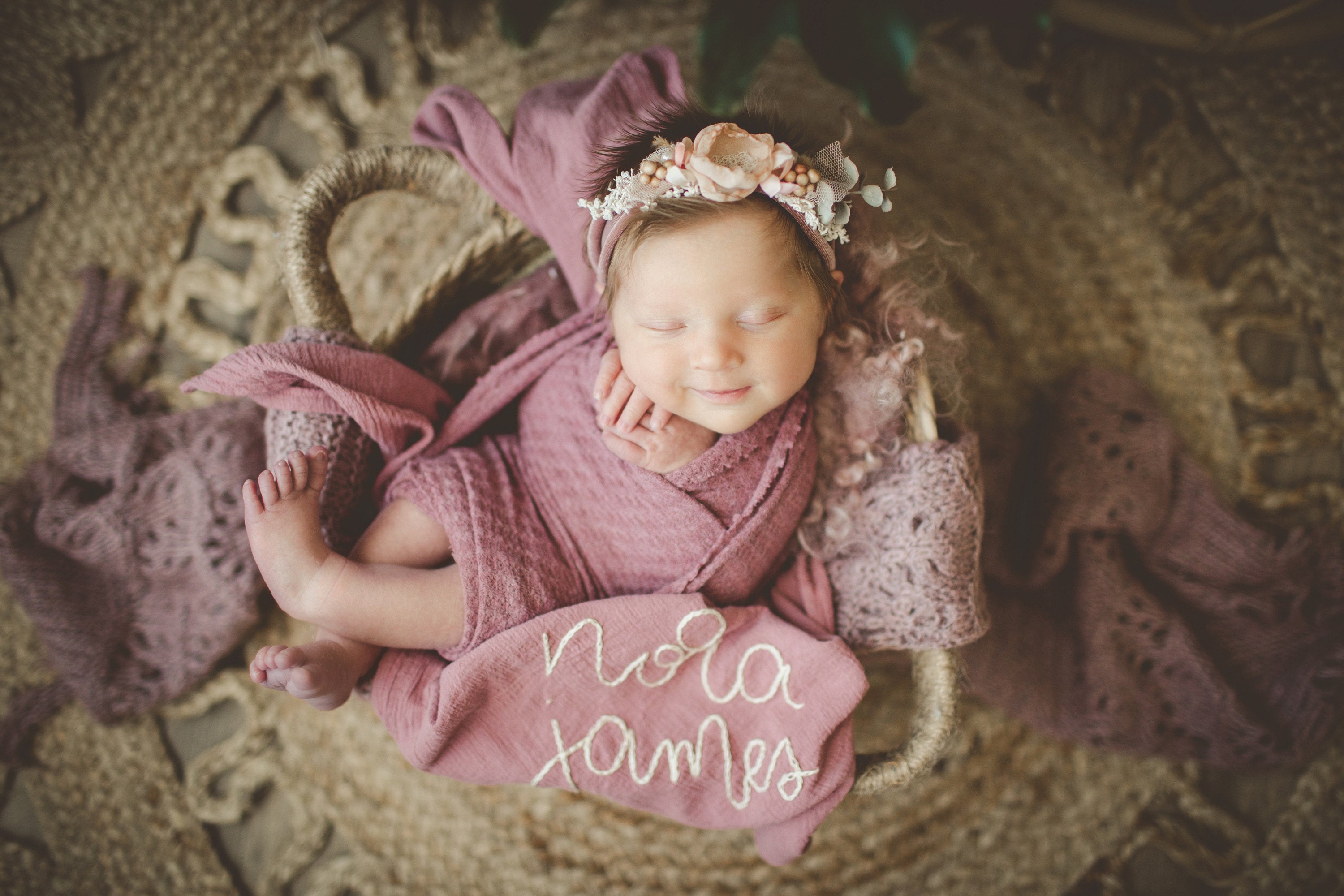 Hand Embroidered Baby Name Swaddle // Muslin Blanket //Name Announcement // Birth Announcement // Gender Reveal // Newborn Photos // Gift