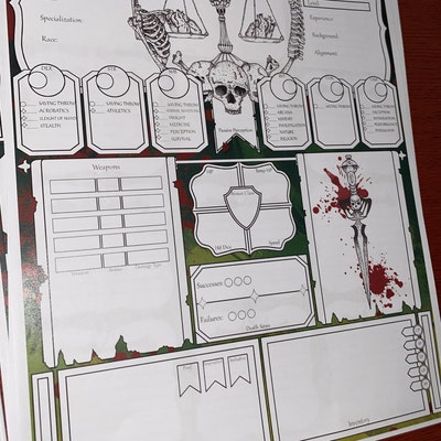 Vampire Dnd 5e Character Sheet Dnd Character Journal Dungeons and ...