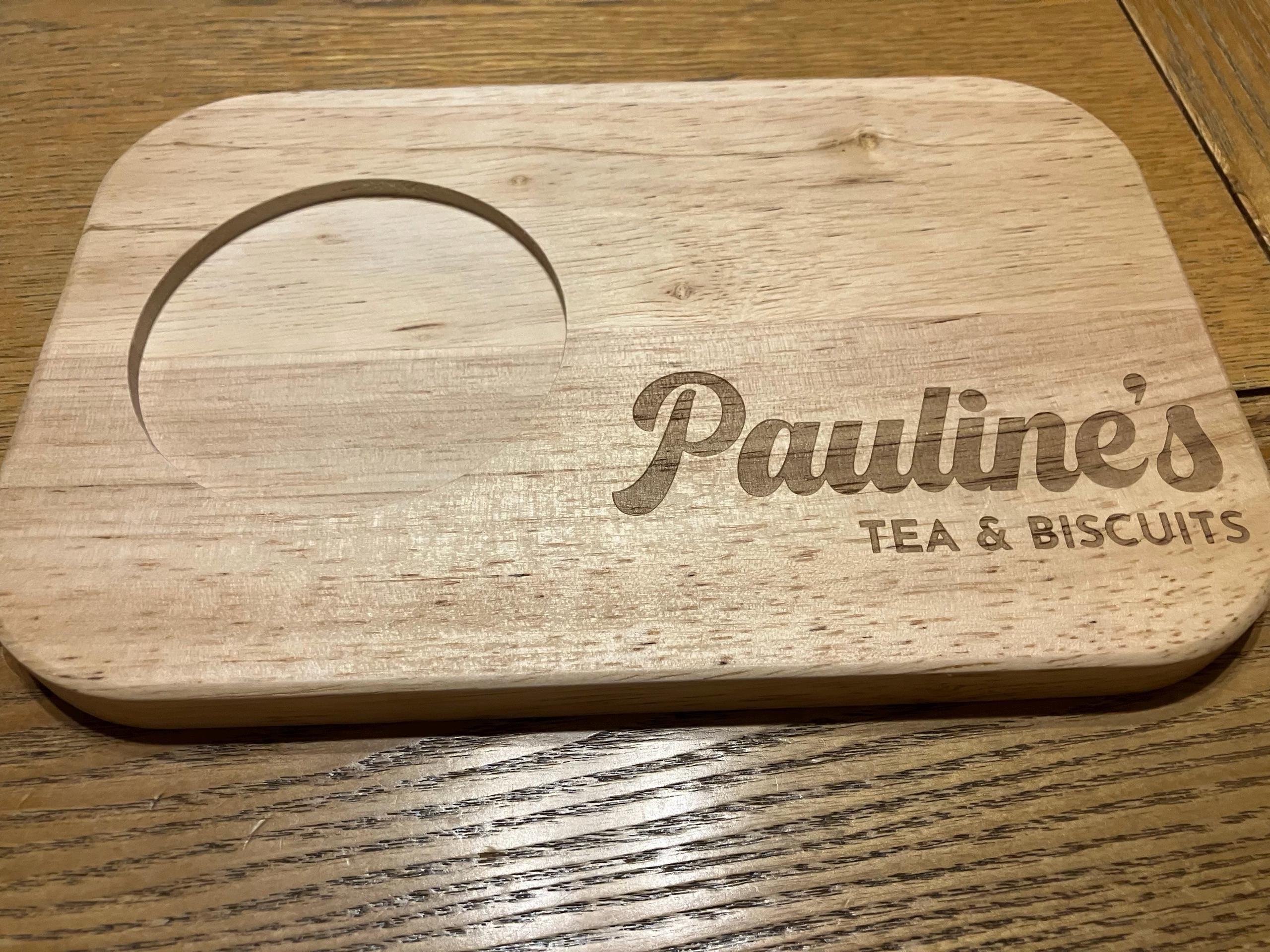 Personalized Custom Engraved Wooden Tea & Biscuit Board Serving Board Novelty Gift Birthday Valentines Housewarming Wedding Christmas