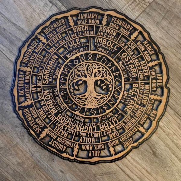 Celtic Tree Calendar SVG Tree of Life Wheel of the Year SVG Ogham ...