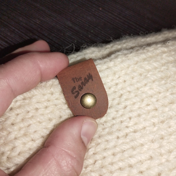 Custom Hat Leather Patch for Baby, Personalized Name Beanie Labels ...