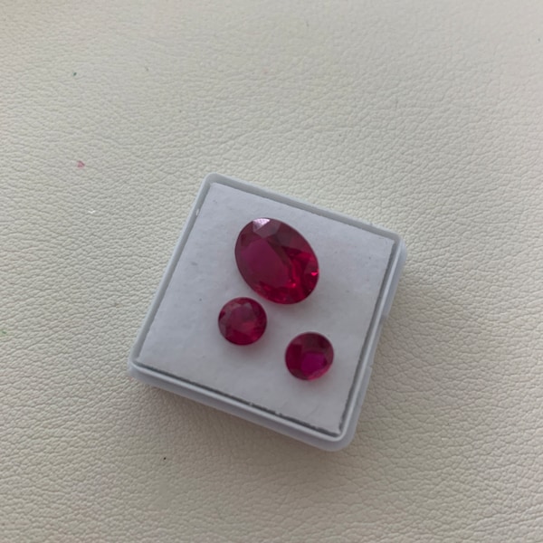 Ruby Round Faceted Gemstone Brilliant Cut Ruby Gem Multiple Sizes to ...