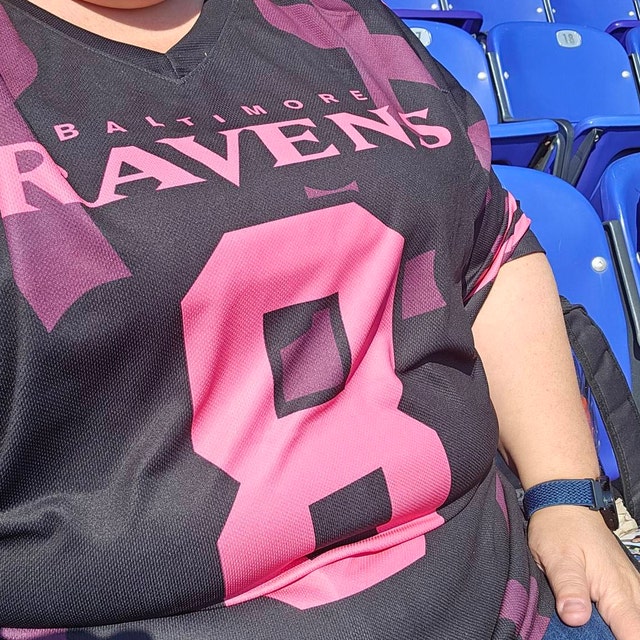Personalized Hope Breast Cancer Team Name and Number Football