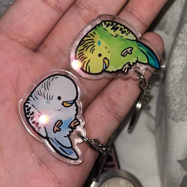 Dangling Budgie Keychain - Etsy