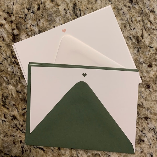 Simple Heart Stationery | Personalized Heart Note Card Valentine ...