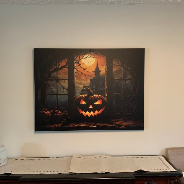 Jack O Lantern Canvas Print: Gothic Halloween Canvas Wall Art - Etsy