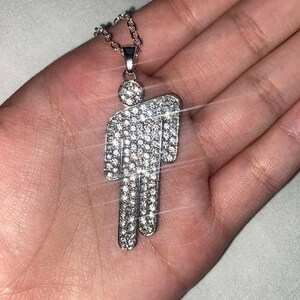 Silver Rhinestone Blohsh Necklace Chain Billie Eilish - Etsy