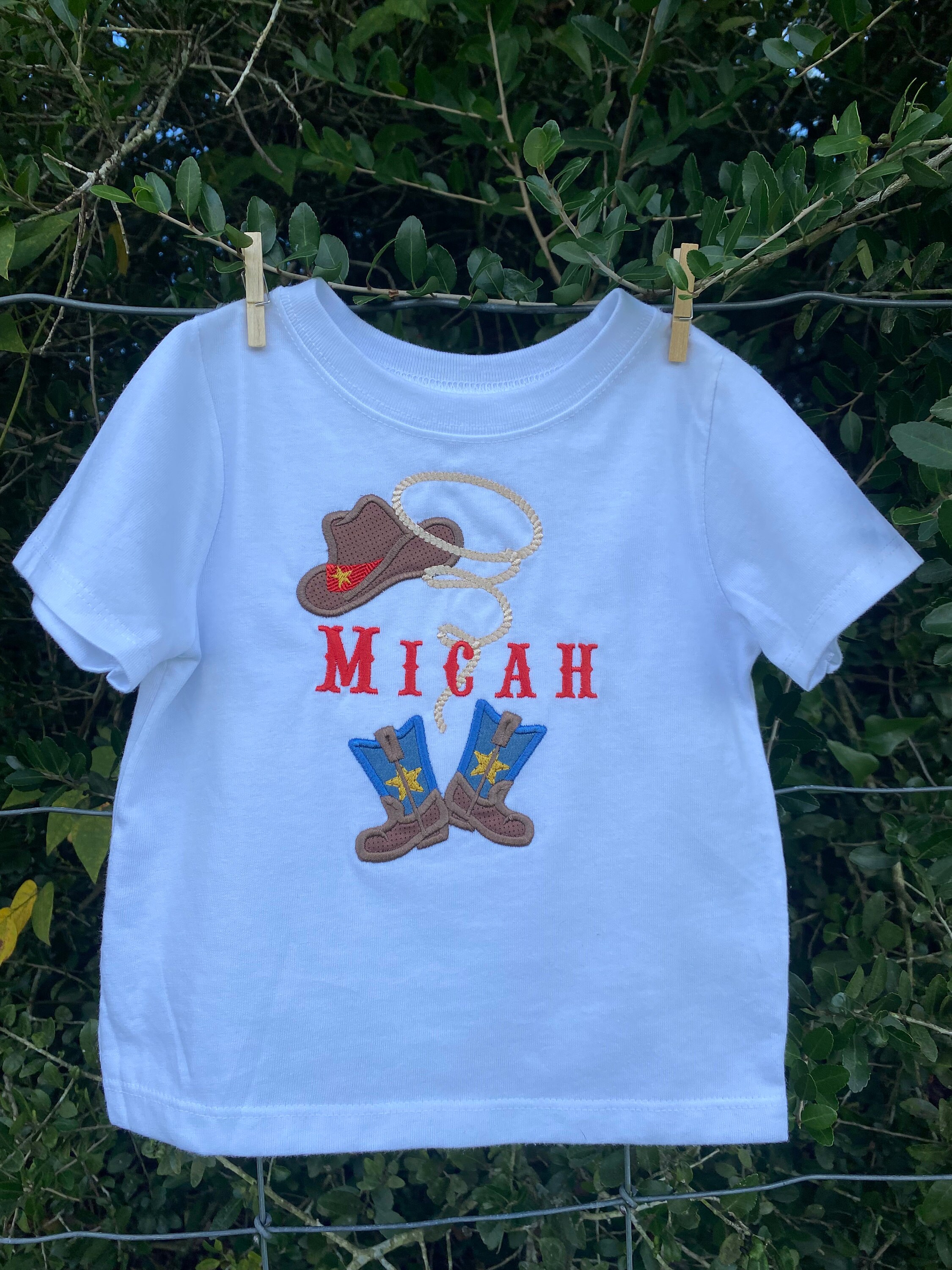 Cowboy baby boy name and font included! machine embroidery applique