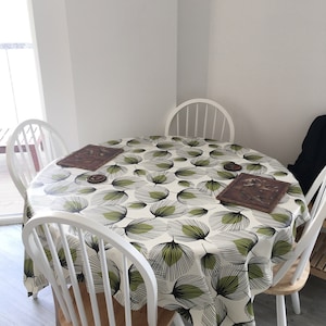 Beige Luxury Heat Resistant Table Cover Protector Round 120cm by Jolee Fabrics