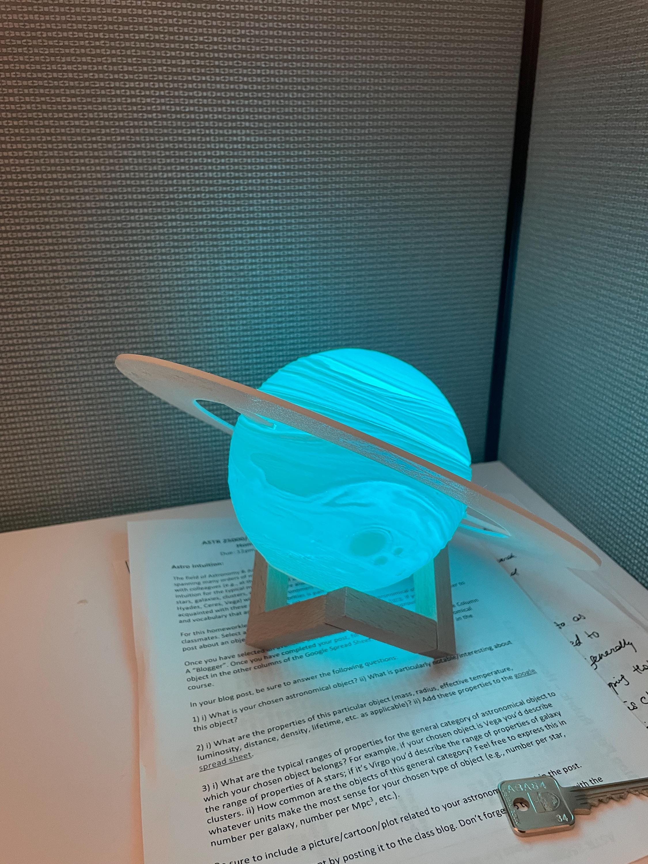 Custom 3D Printed RGB Planet Lamps - 16 Color Changing Night Light - Solar System