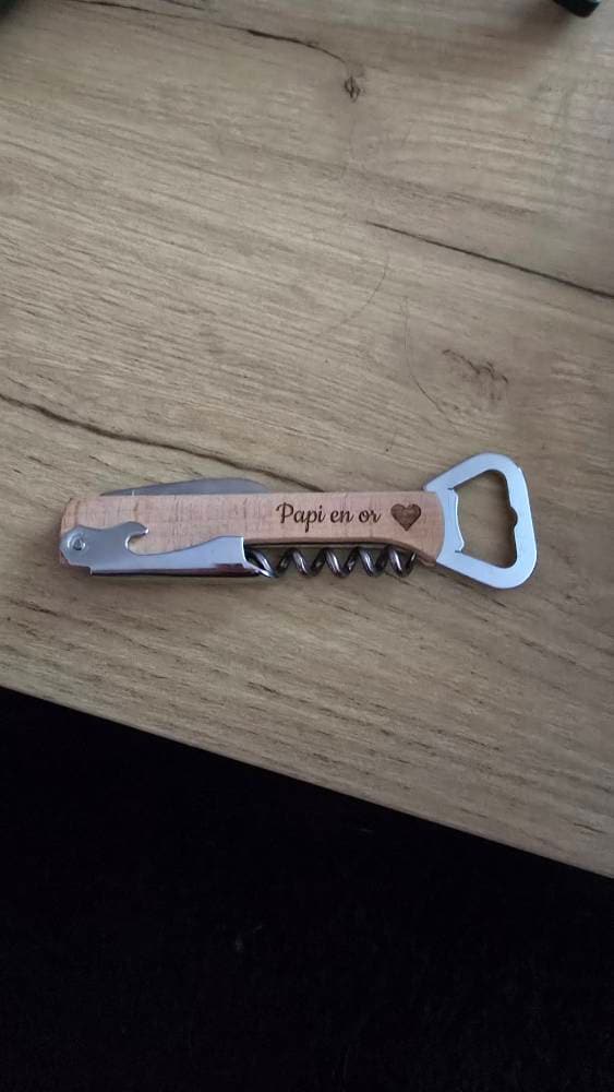 Personalized lemonade maker / Bottle opener knife Corkscrew / Father&#39;s Day gift godfather godmother / Witnesses Birthday Christmas Wedding