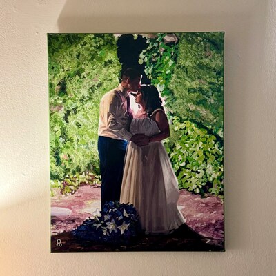 Custom Oil Painting Portrait on Canvas, Custom Wedding Portrait on ...