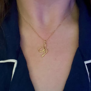 TEWIKY 14k Gold Filled Initial Necklace - Dainty Letter Pendant, Adjustable Chain, Hypoallergenic
