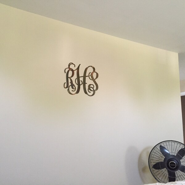 Metal Vine Monogram Personalized Initials Antique Copper Plated Letters ...