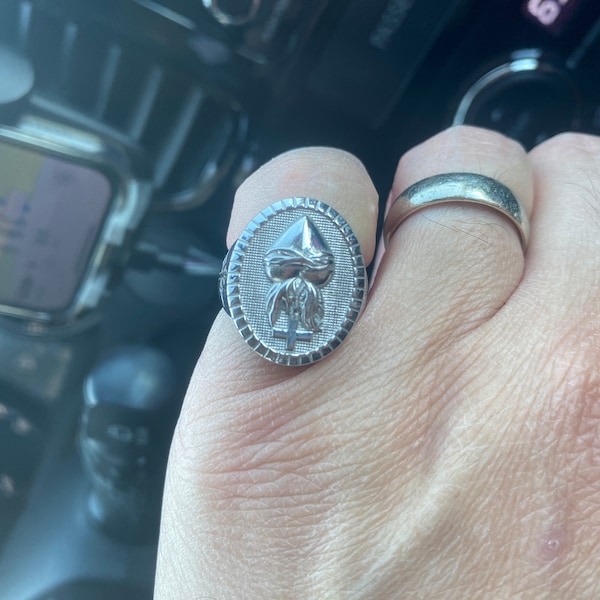Sacred Heart Signet Ring for Men in Sterling Silver, Christian ...