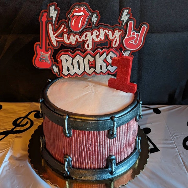 Rock Rockstar Rock N Roll One Rocks Cake Topper & Cupcake Toppers - Etsy